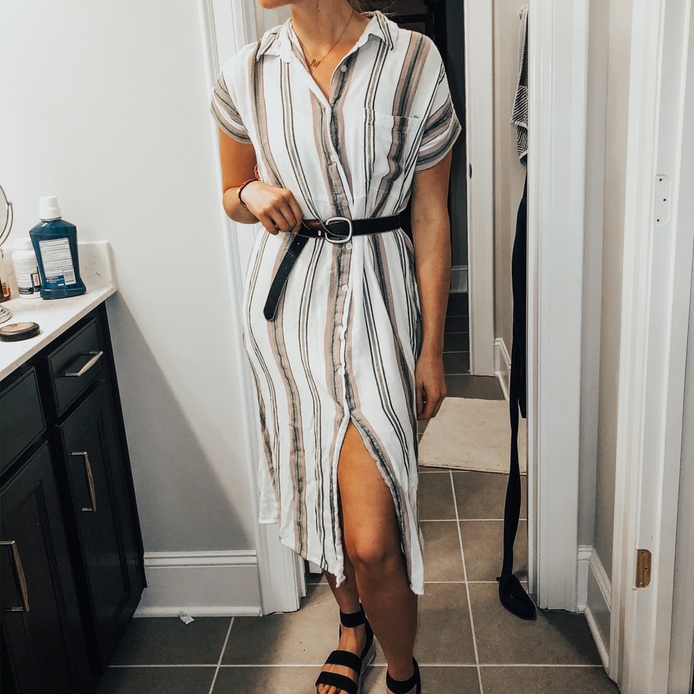 Urban Outfitters Striped Collared Midi Dress - Picture 1 of 6